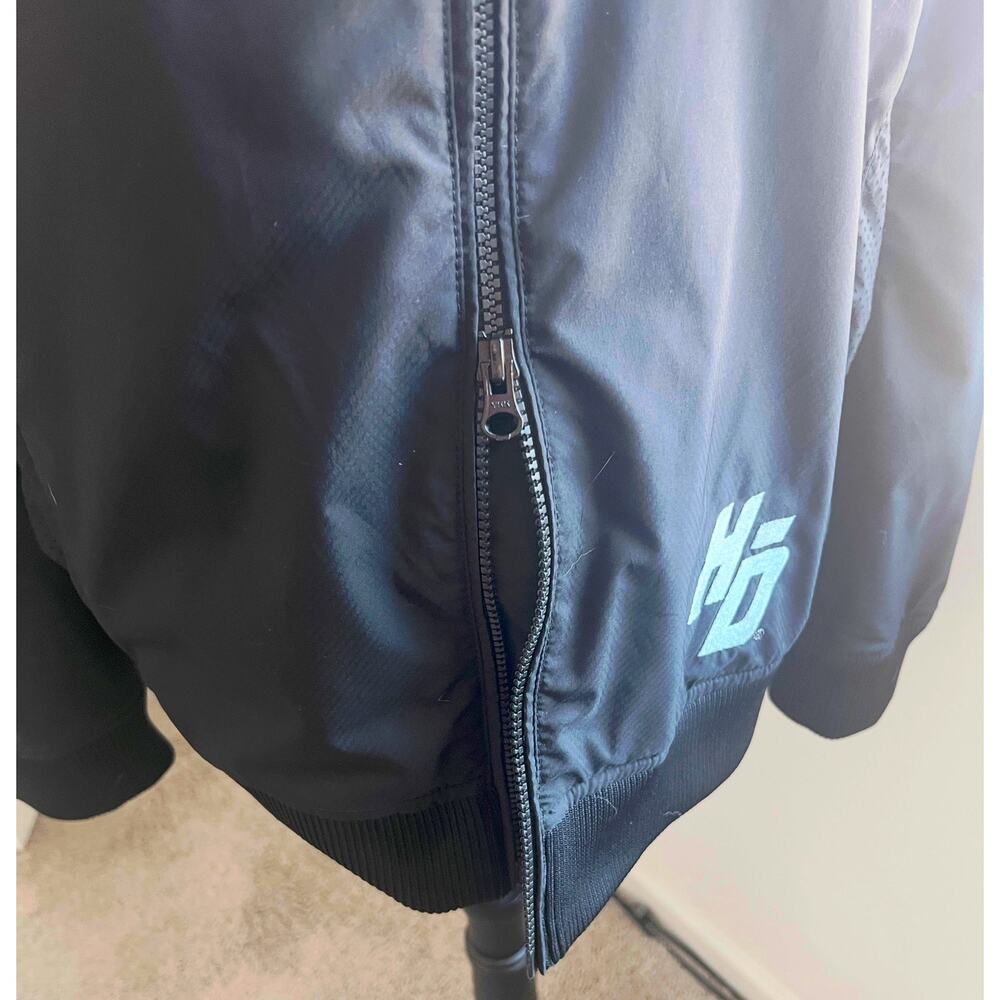 Harley Davidson Black Dust Rider Biker 2-way Zip Hidden Hood Jacket Coat 2XLโ - Picture 5 of 15